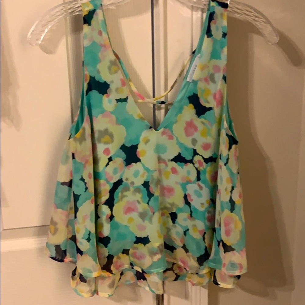 Anthropologie floral layered blouse / tank top